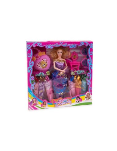 TOYS-MUÑECA BEAUTY VESTIDOS+COMPLEM.