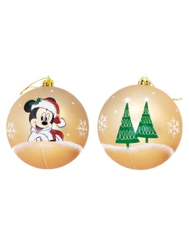 XMAS-BOLAS 6CM.PACK 10 ORO MICKEY SMILES