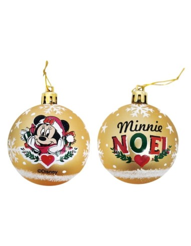 XMAS-BOLAS 6CM.PACK 10 ORO MINNIE LUCKY