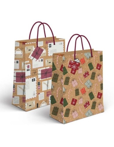 XMAS-BOLSA REGALO L KF.WISHES 26x10x32