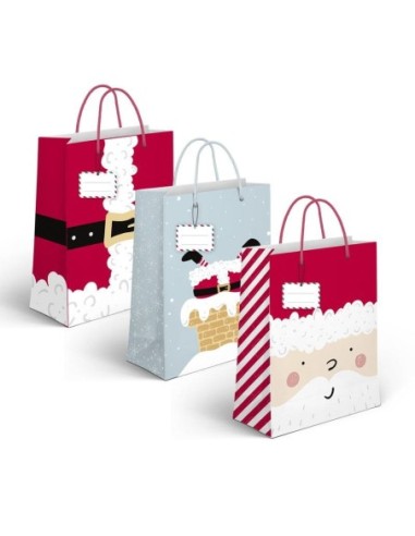 XMAS-BOLSA REGALO M PAPA NOEL 18x10x23