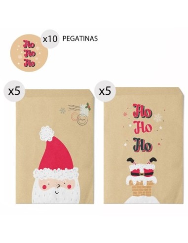 XMAS-JUEGO 10 SOBRES REGALO 16x24 P.NOEL