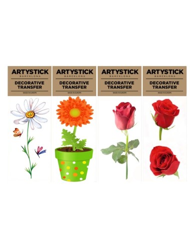 ARTYSTICK-SET 4 DECOR 10x20 FLOWERS