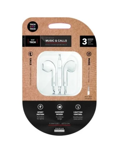 AURICULARES C/MICRO TECH ONE BCO./NEGRO