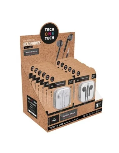 AURICULARES C/MICRO TECH ONE BCO./NEGRO