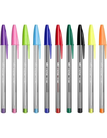 BL.10 BOLIGRAFOS BIC CRISTAL COLORES