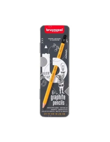 BRUYNZEEL-SET 6 LAPICES 2H-H-HB-B-2B-4B