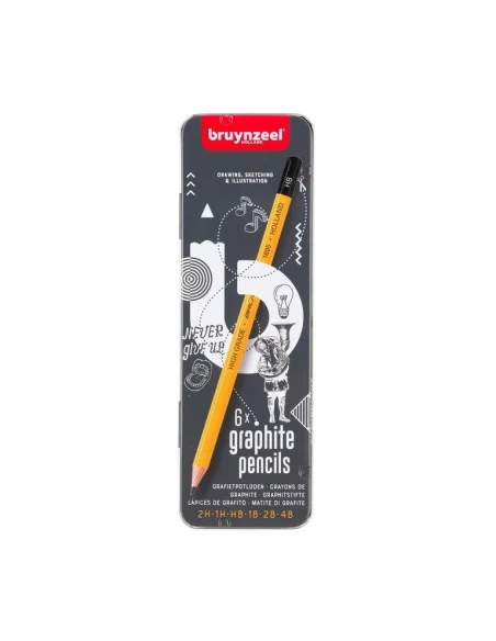 BRUYNZEEL-SET 6 LAPICES 2H-H-HB-B-2B-4B