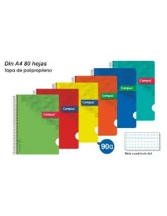 CUADERNO A4 PP.80H.MELA 4MM.90GR. 002432