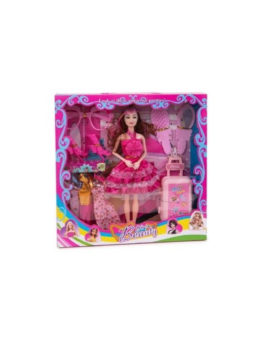 TOYS-MUÑECA BEAUTY C/ACCES.+MALETA