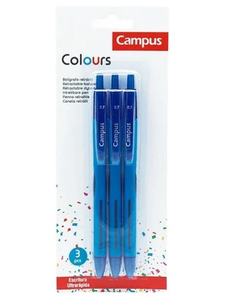 BL.3 BOLIGRAFOS CAMPUS AZUL 081335