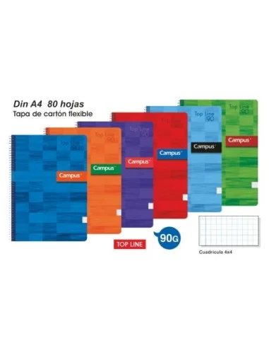 CUADERNO A4 T.NORM.80H.90GR.CL.4x4 02361