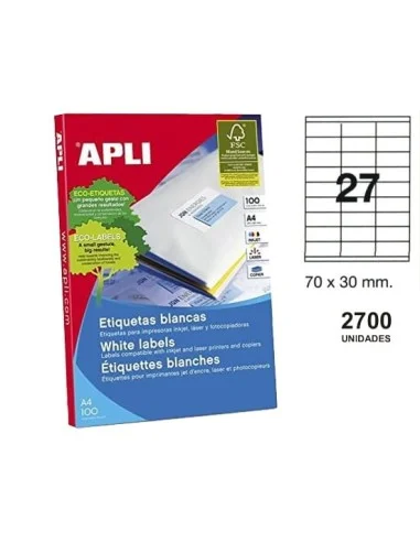 ETIQUETAS APLI I/L/C A4 01271(27) 30x70