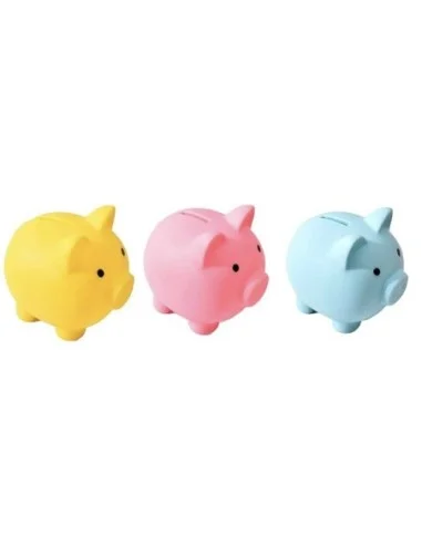 HUCHA FIGURA PVC CERDITO COLORES GDE.