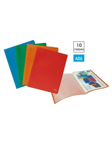 CARPETA ECON.10 FUNDAS PLUS A4 AZUL