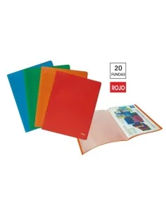CARPETA ECON.20 FUNDAS PLUS A4 ROJO
