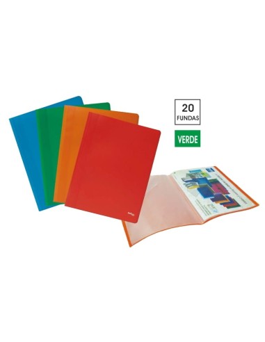 CARPETA ECON.20 FUNDAS PLUS A4 VERDE