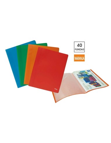 CARPETA ECON.40 FUNDAS PLUS A4 NARANJA