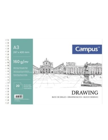 BL.DIBUJO CAMPUS A3 20H.ESP.LISO 160 GR.