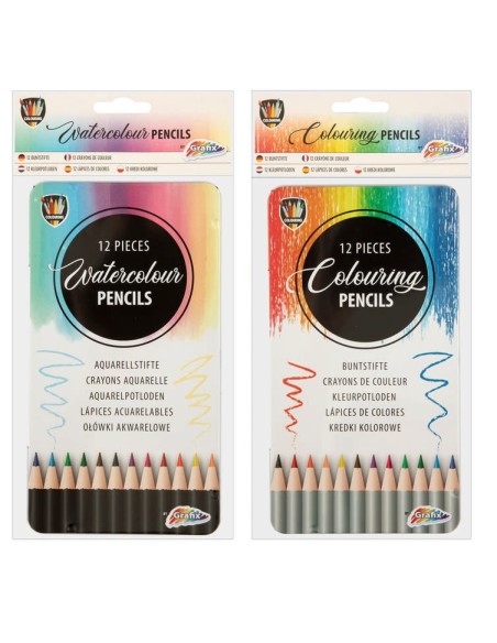 CRAFT-CAJA 12 LAPICES COLOR METAL (2MD)