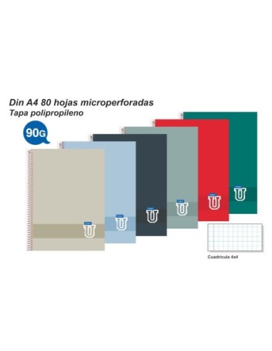 CUAD.A4 PP.80H.CDLA.4x4 90GR.TEND.003325