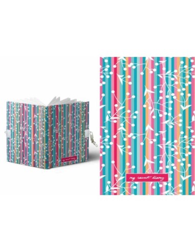 DIARIO CANDADO A5 168H.STRIPES HS-1090