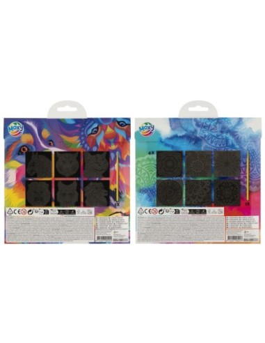 MOXY-SET 6 TARJETAS SCRATCH MANDALAS