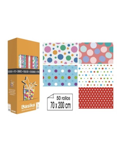 PAPEL REGALO LUNARES ROLLO 70x200