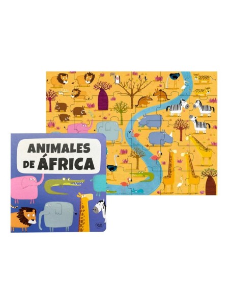 PUZZLEBOOKS-ANIMALES AFRICA (CAJA RED.)