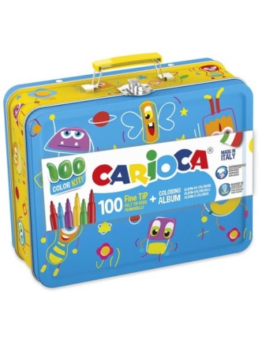 CARIOCA-MALETA METAL 100 ROTULADORES