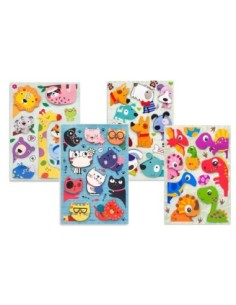 ADHES.STICKERS C-TOP 3D ANIMALES 13x18