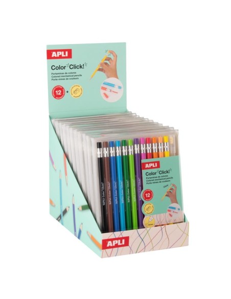 APLI-PACK 12 LAPICES COLOR PORTAMINAS
