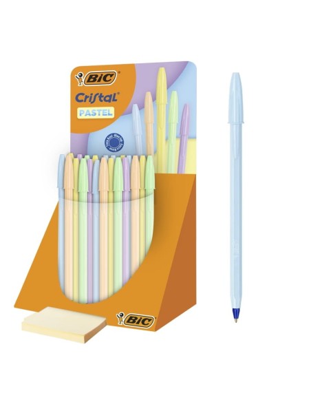 BOLIGRAFO BIC CRISTAL PASTEL (BOTE 40)