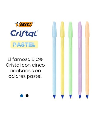 BOLIGRAFO BIC CRISTAL PASTEL (BOTE 40)
