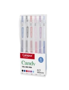 BOLIGRAFO CAMPUS CANDY GEL 0.7 -PACK 6-