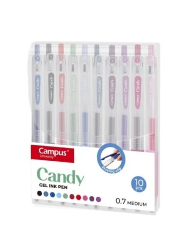 BOLIGRAFO CAMPUS CANDY GEL 0.7 -PACK 10-