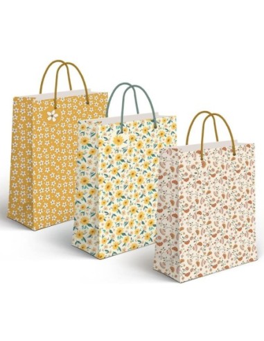 BOLSA REGALO PAPEL FLORES XL 33x10x45