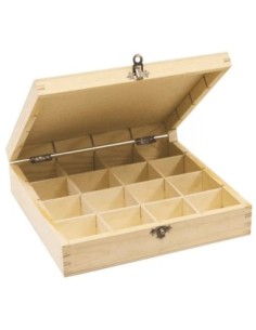 C.TOP-CAJA MADERA 16 COMPART.25x25x7 CM.