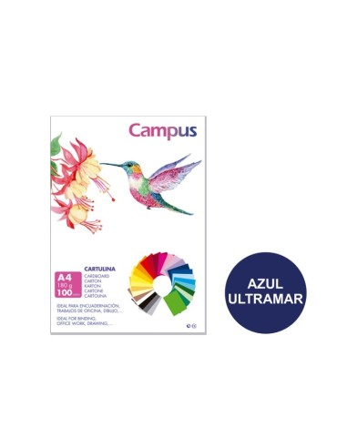 CARTULINA A4 CAMPUS 180G.AZ.ULTRAM.P/100