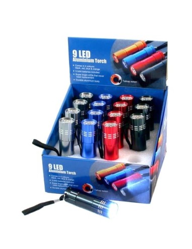 LINTERNA ALUM.9 LEDS COLORES (EX.16)