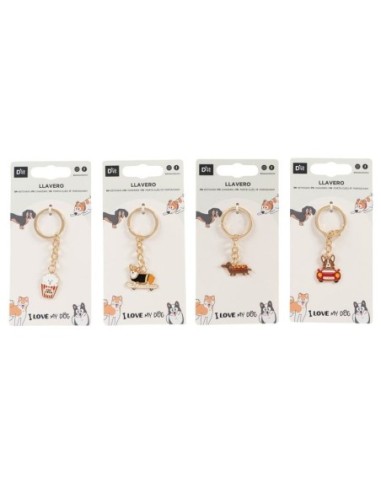 LLAVERO PERROS DIVERTIDOS 4 MOD. 309238
