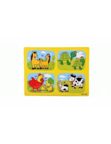 MADERA-ENCAJE FAMILIAS ANIMALES 5477