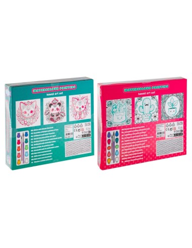 MOXY-SET COLOREAR C/ACUARELAS KAWAII