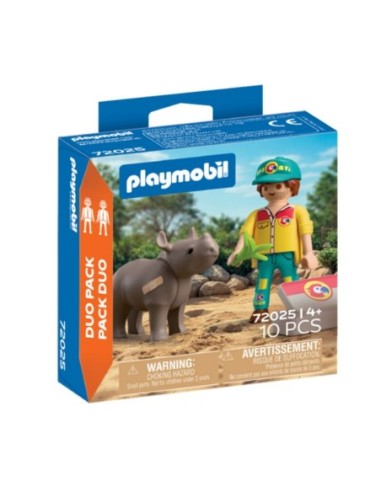 PLAYMOBIL-DUO PACK CUIDADOR RINOCE.72025