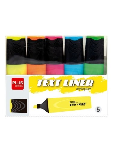 ROTULADOR PLUS TEXTLINER NEON -PACK 5-