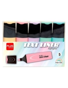 ROTULADOR PLUS TEXTLINER PASTEL -PACK 5-