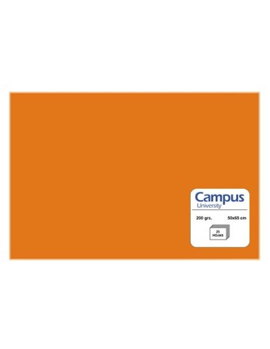 CARTULINA CMP 185G.50x65 NARANJA P/25