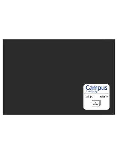 CARTULINA CMP 185G.50x65 NEGRO P/25