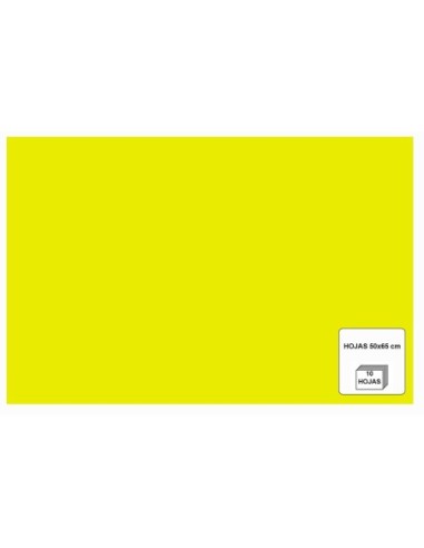 CARTULINA FLUORESCENTE AMARILLO -PAQ.10-