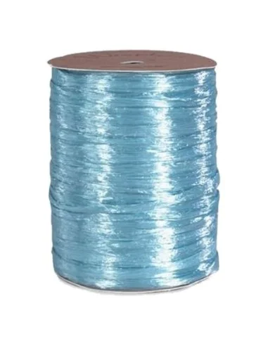 CINTA ADORNO RAFIA METAL AZUL CLARO 100M
